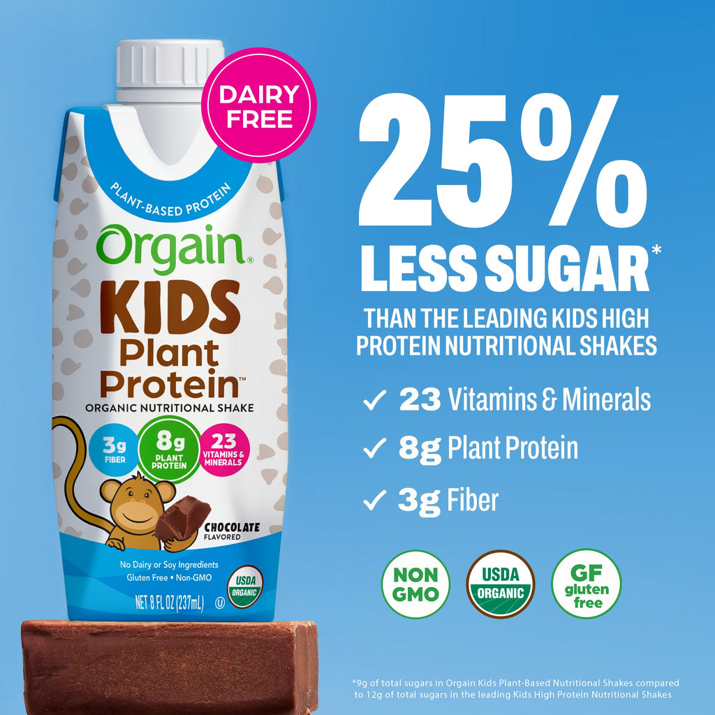 Organic Vegan Kids Protein Shakes Chocolate 8 Fl Oz 12 Pack G3307