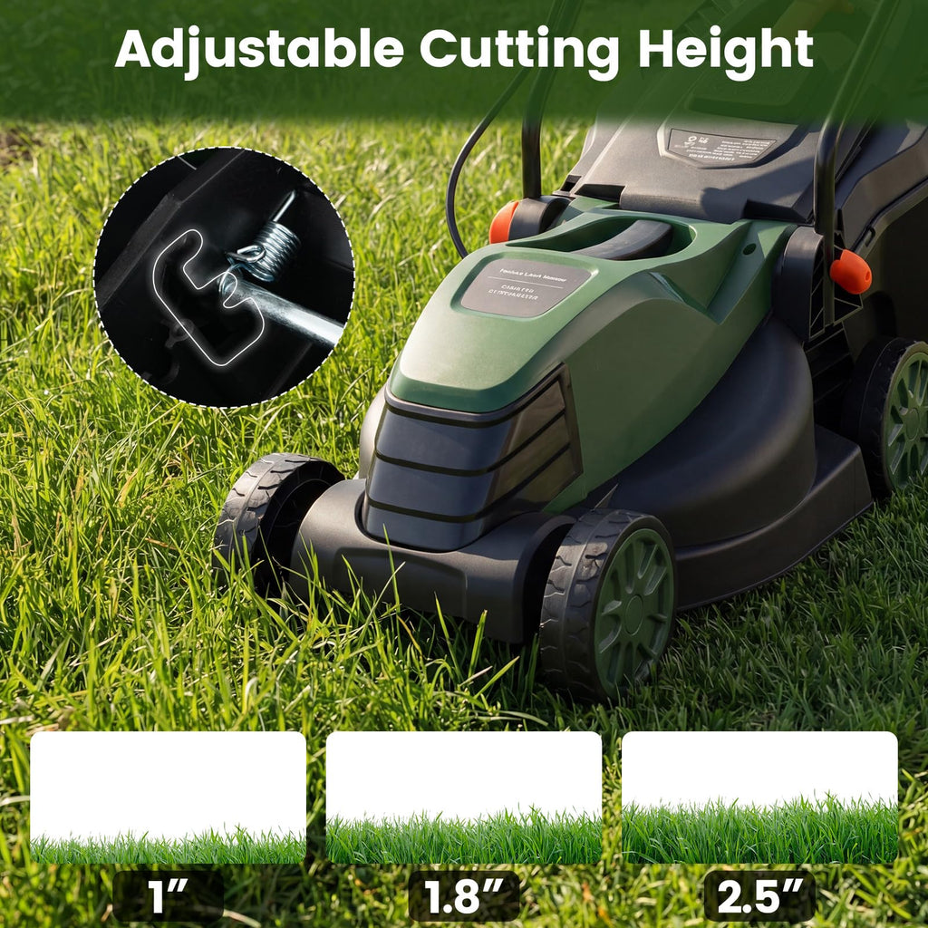 14" Corded Electric Push Lawn Mower with Grass Collection Box E21659
