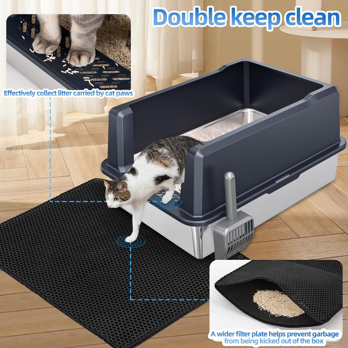 XXXL Stainless Steel Litter Box S6017