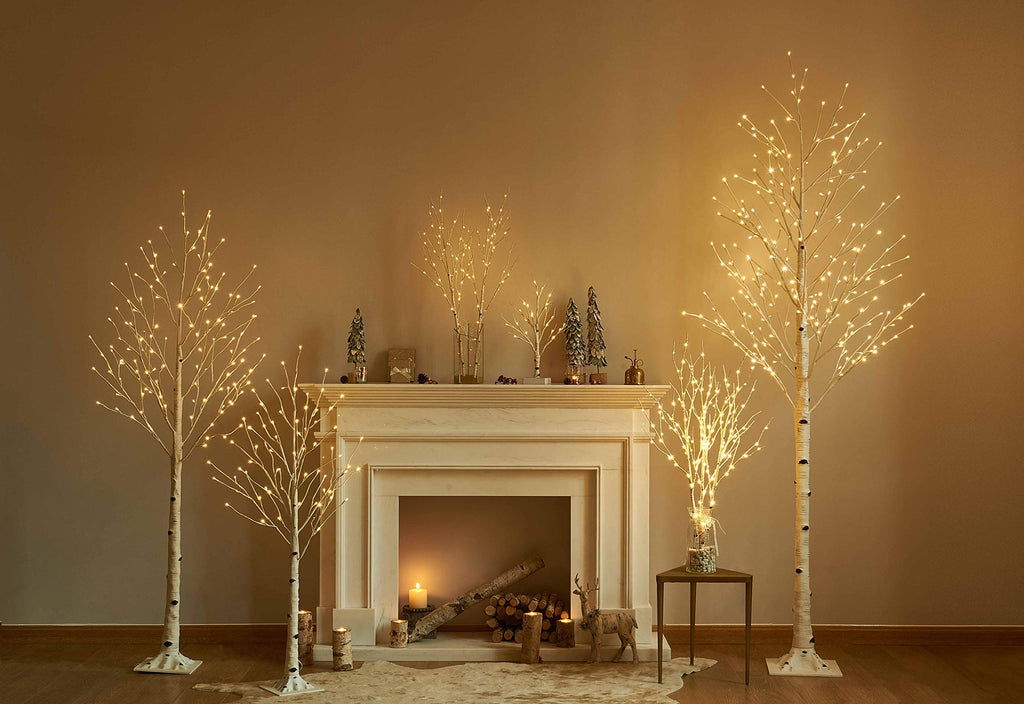 Lighted Birch Tree 8FT 240 Warm White Lights H99765