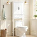 White Over the Toilet Storage Cabinet with Doors F48205