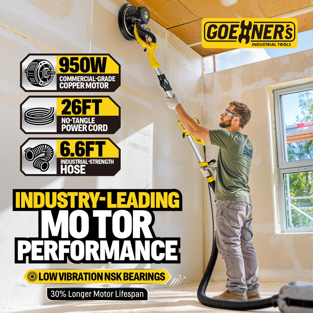 950W Electric Drywall Sander with Vacuum Dust Collector T722