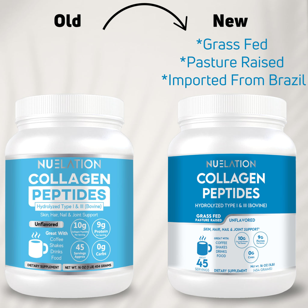 Grass Fed Hydrolyzed Bovine Collagen Peptides Powder 1LB Unflavored E38481