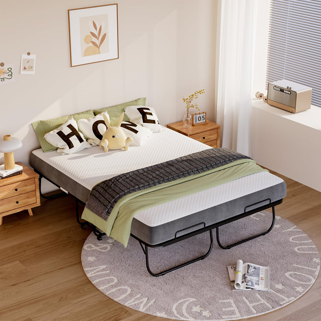 Full Size Folding Bed with Memory Foam Mattress U70221