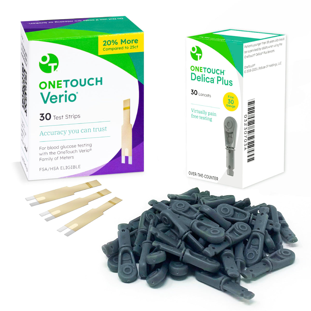 Test Strips and Lancets, 30 Each, 60 Count U151516