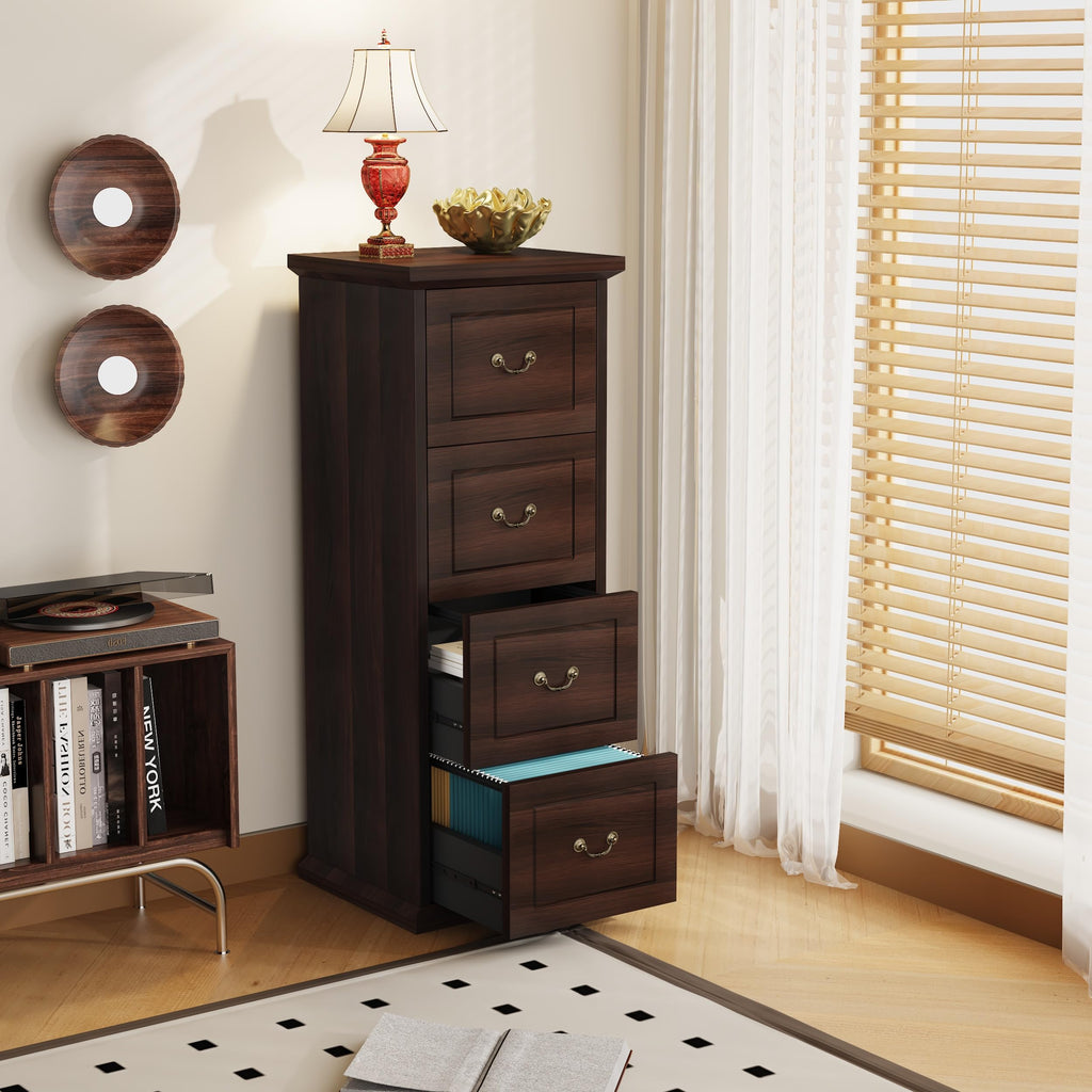 4 Drawer Dark Walnut File Cabinet N59920