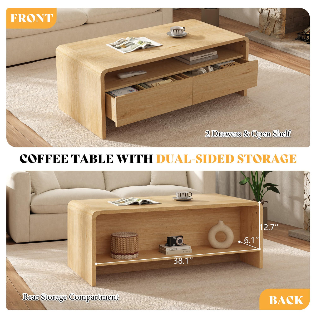 3-Piece Coffee Table Set with 2 End Tables K66429