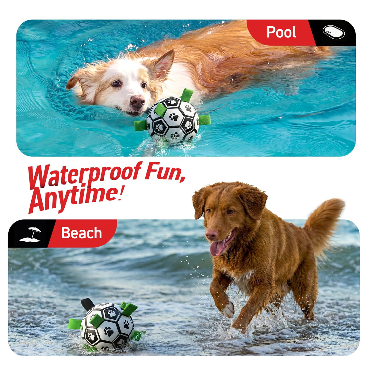 6 Inch Dog Soccer Ball with Straps G5388