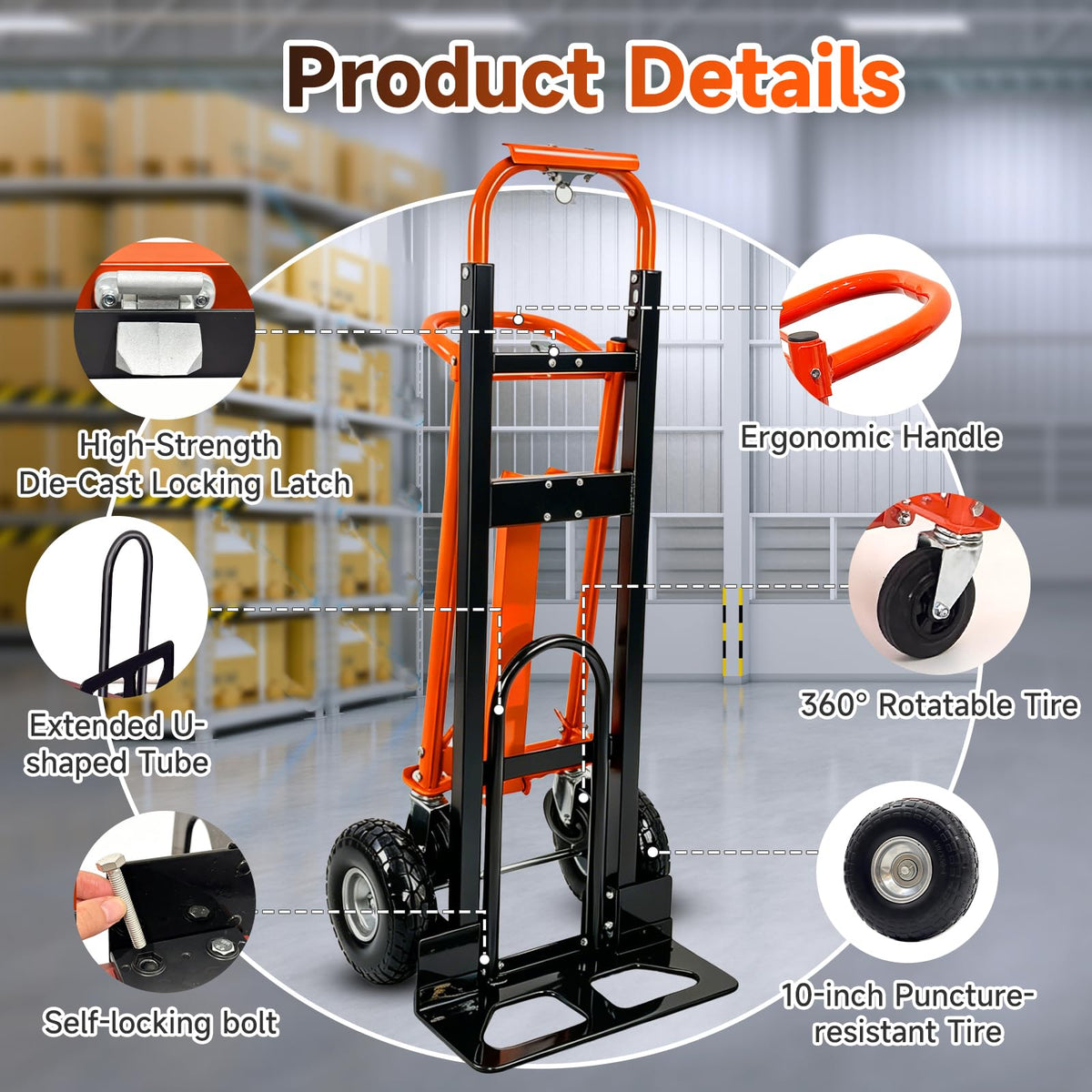 Heavy Duty Convertible Hand Truck with Wheels Q294260