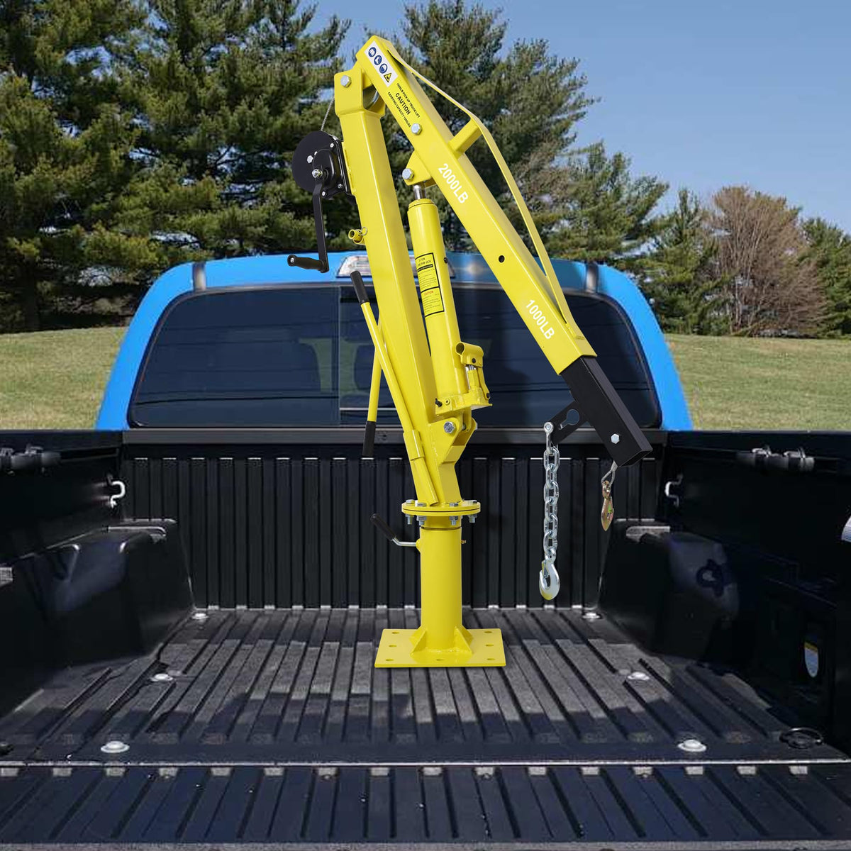 2000 lbs Folding Truck Crane with Hydraulic Winch I9860