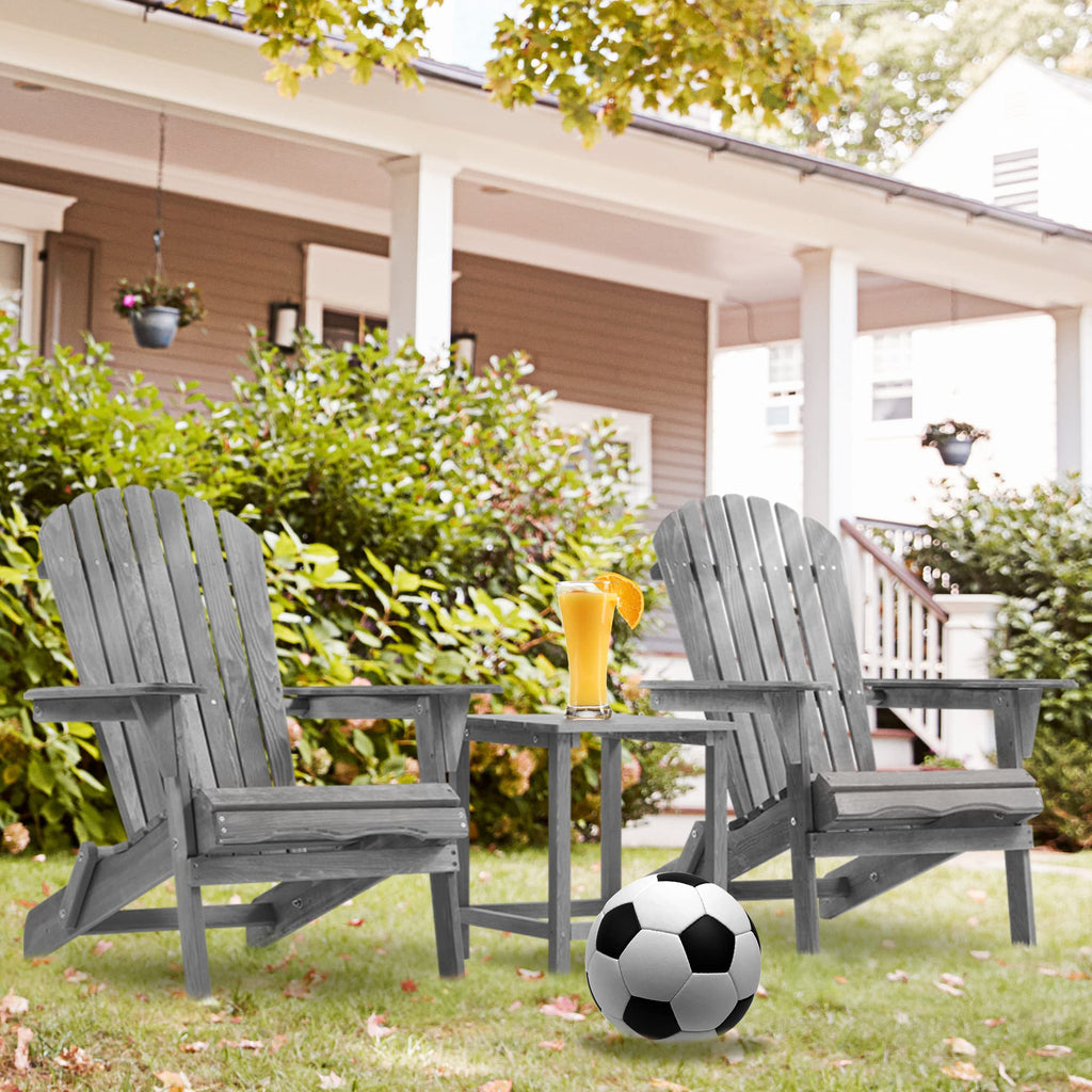 Wood Folding Adirondack Chair Set of 2 Solid Cedar M218