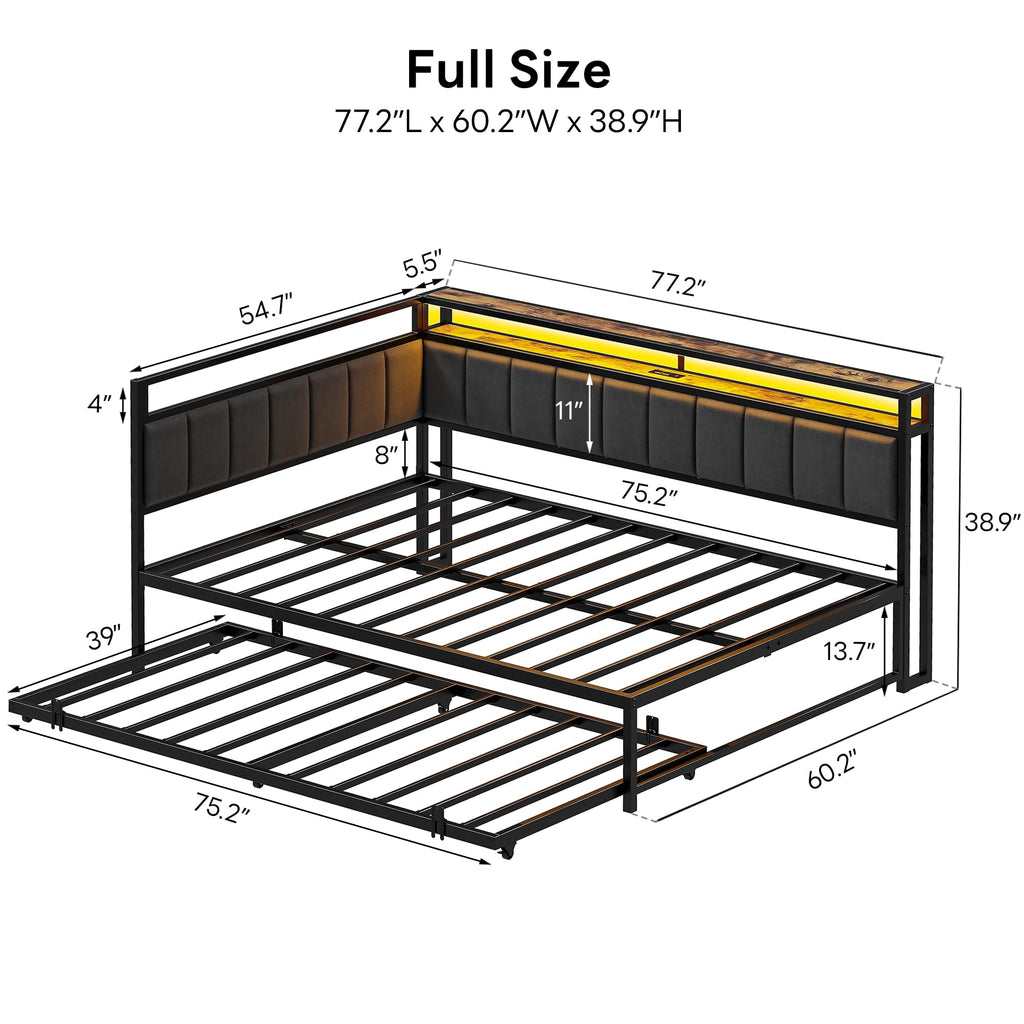 Black Full Daybed with Trundle C210587