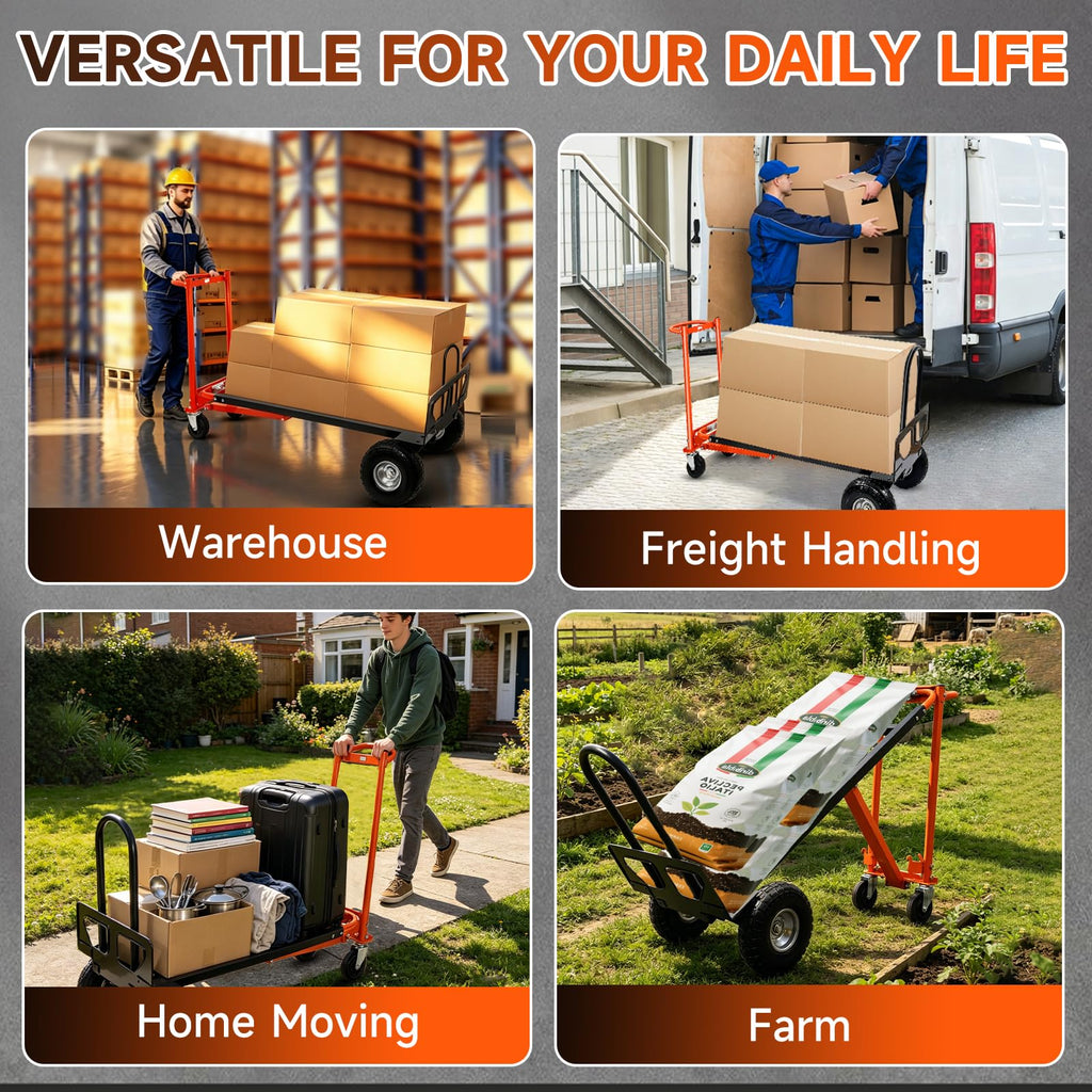 Heavy Duty Convertible Hand Truck with Wheels Q294260