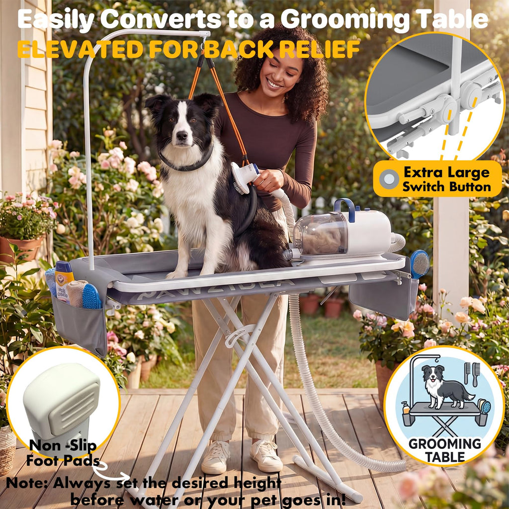 2-in-1 Dog Bathtub & Grooming Table R743386
