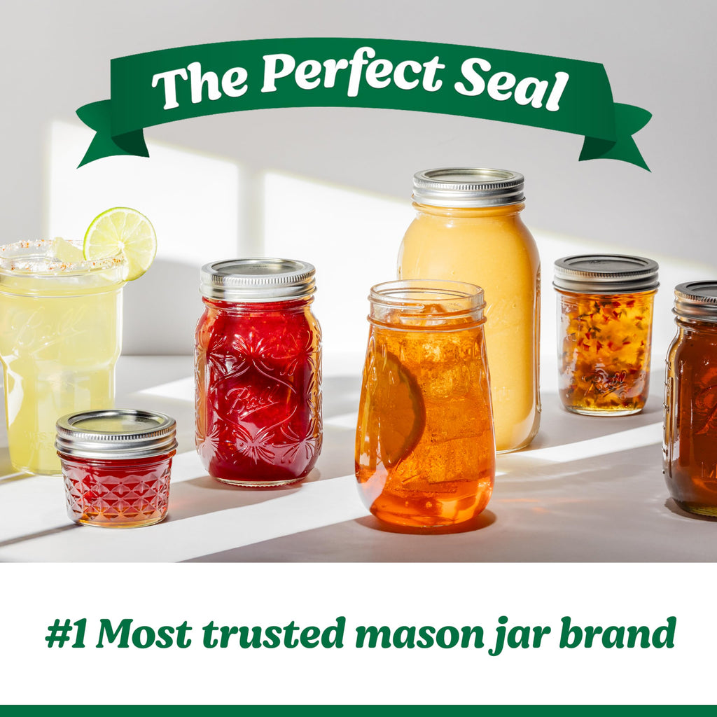 Glass Mason Jar with Lids and Bands, Wide Mouth, 16 OZ G404