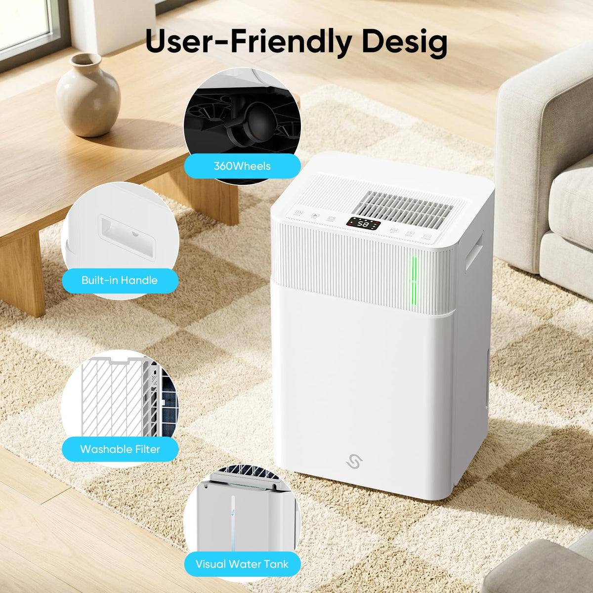 52-Pint 4,500 Sq Ft Dehumidifier with Drain Hose C470