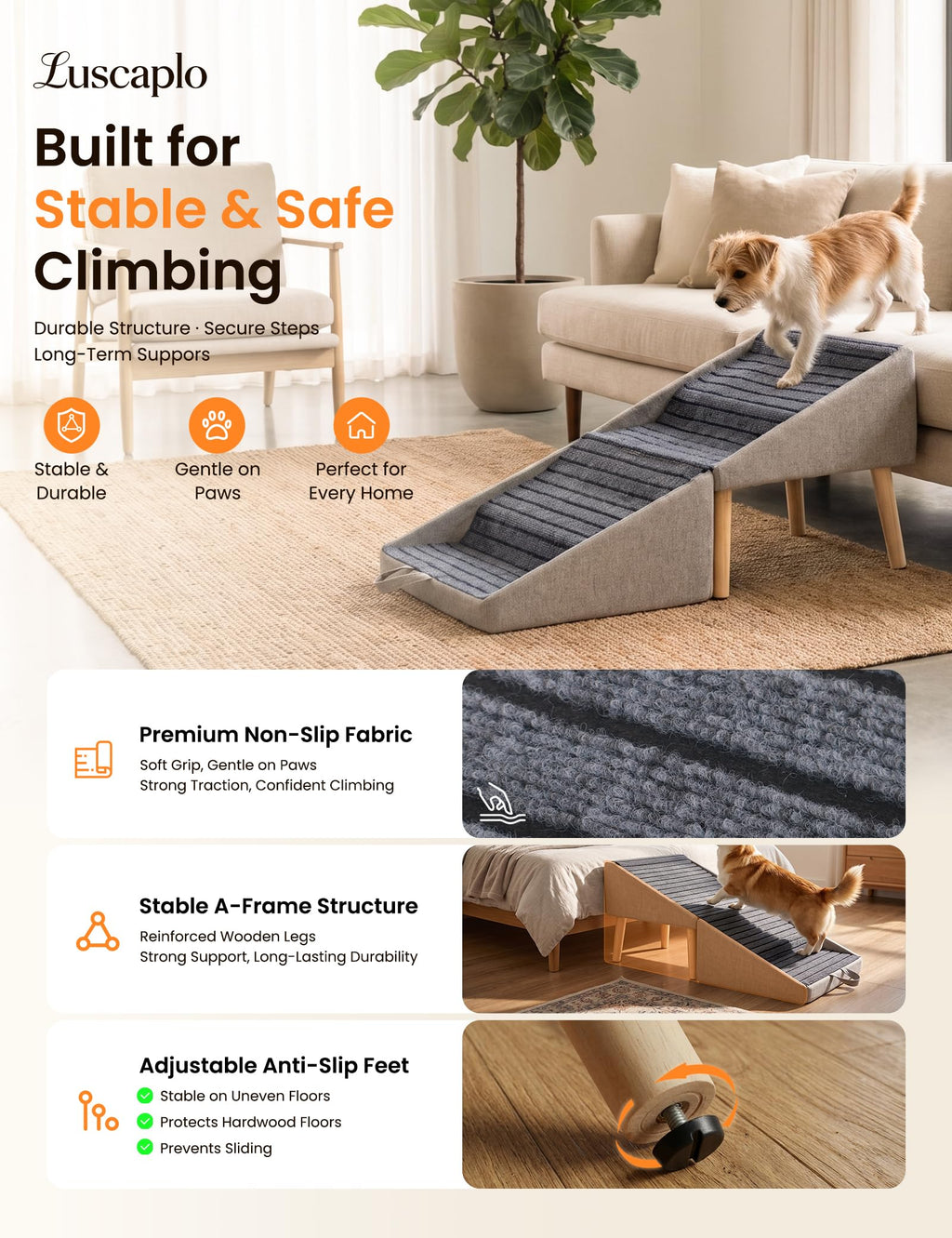 Dog Ramp and Pet Stairs 19" H D40927