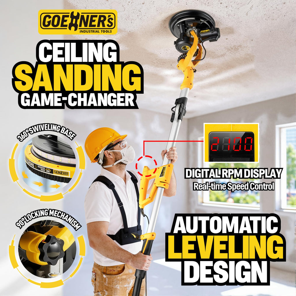 950W Electric Drywall Sander with Vacuum Dust Collector T722