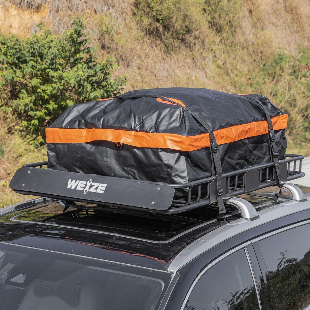 64"x 39" Steel Roof Rack Cargo Carrier with Waterproof Bag U950036