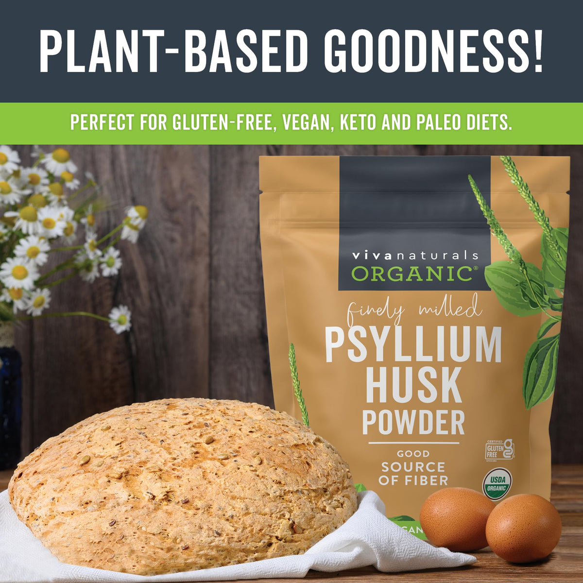 24 oz Organic Psyllium Husk Powder & 30mg Zinc Q742236
