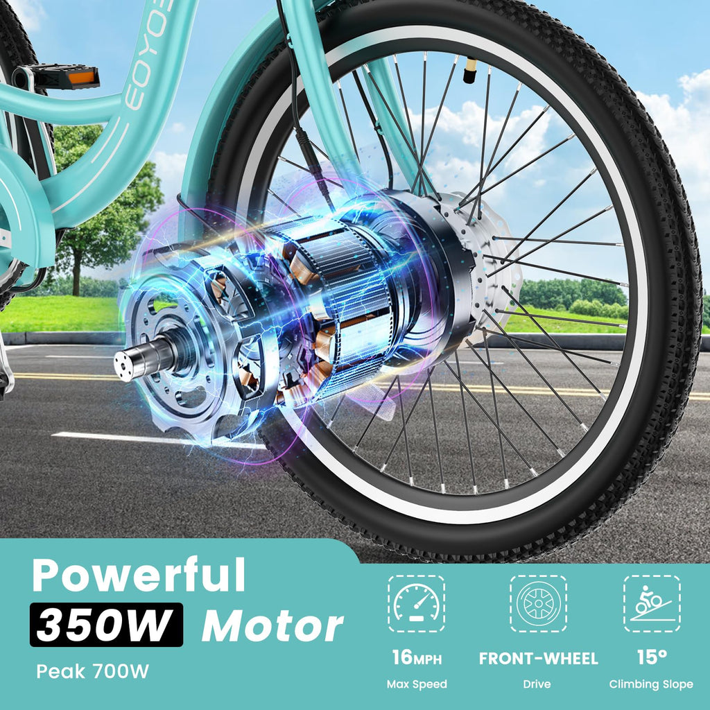 24/26 Inch 350W Electric Tricycle with Removable 36V Battery and Rear Basket R19957