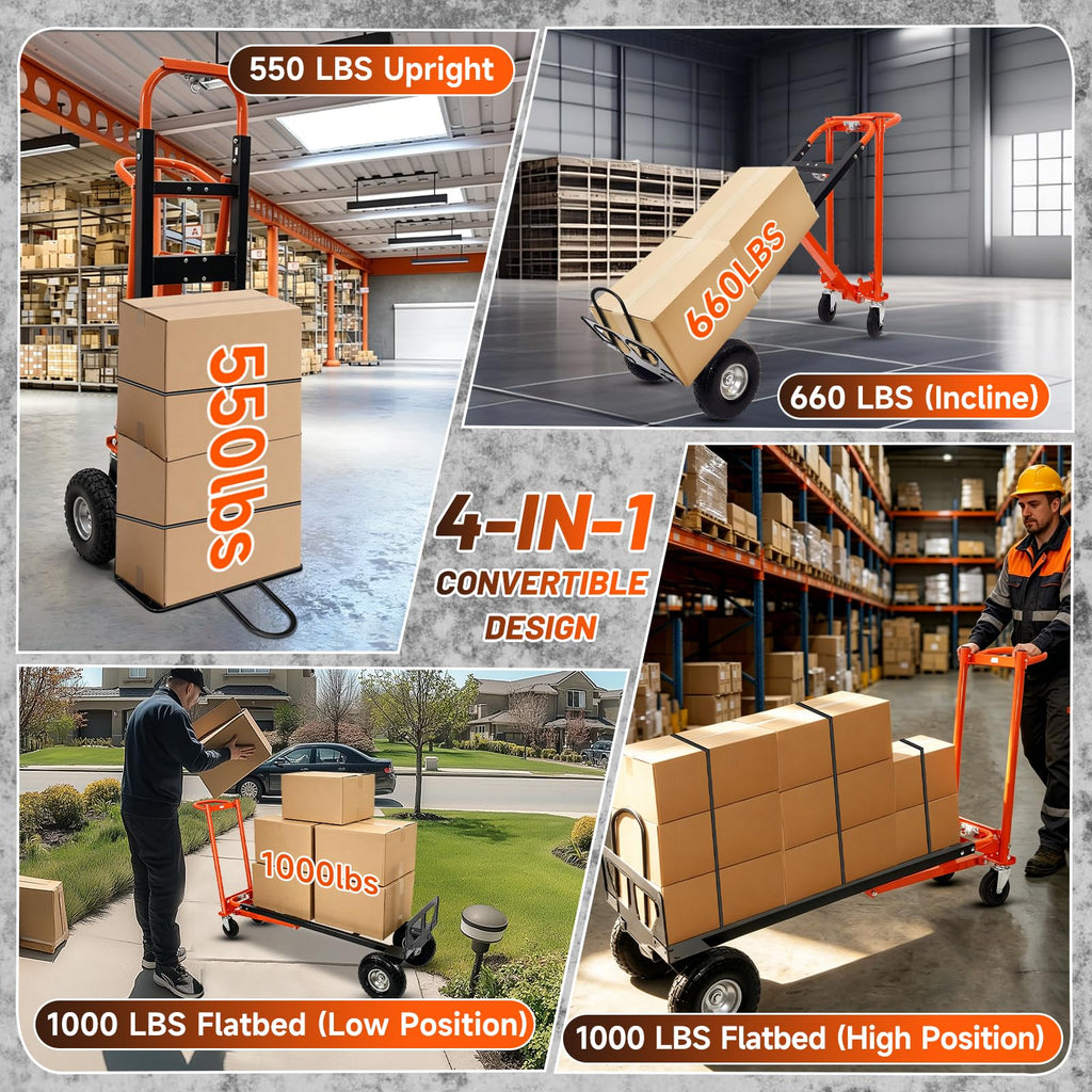 Heavy Duty Convertible Hand Truck with Wheels Q294260