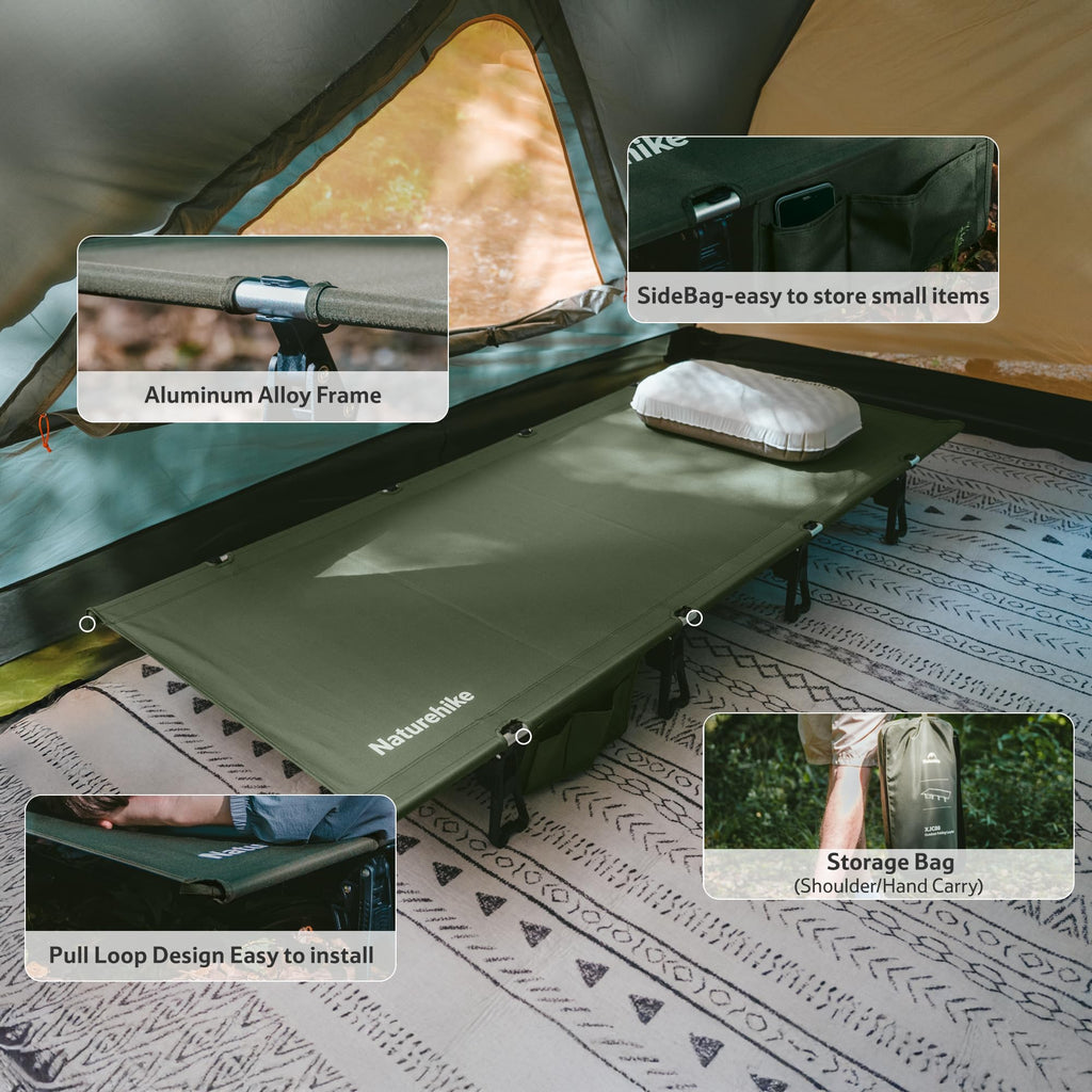 Extra Wide Folding Lightweight Camping Cot Bed E403453