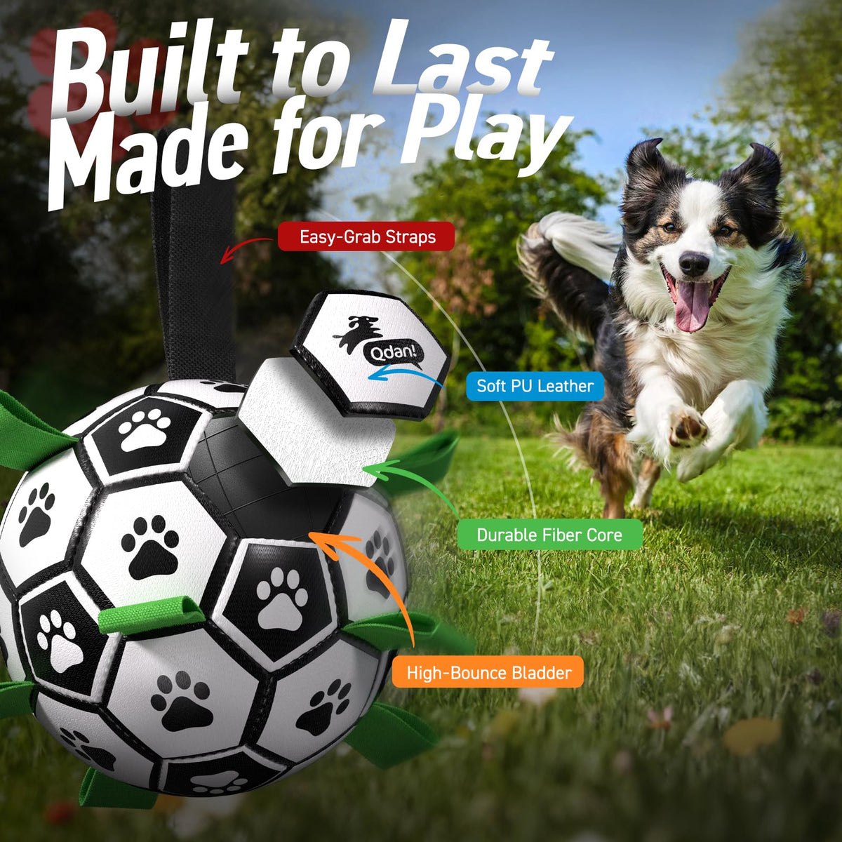 6 Inch Dog Soccer Ball with Straps G5388