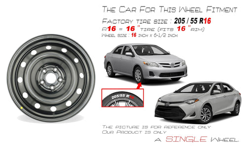 16" Steel Wheel Black Finish L496