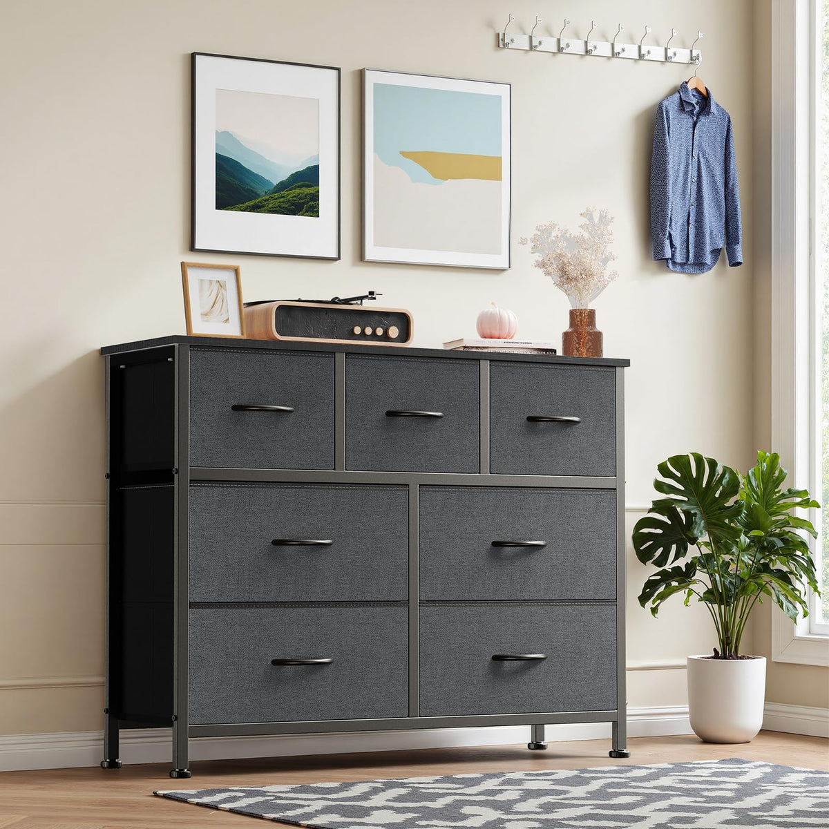 7 Drawer Fabric Dresser W106923