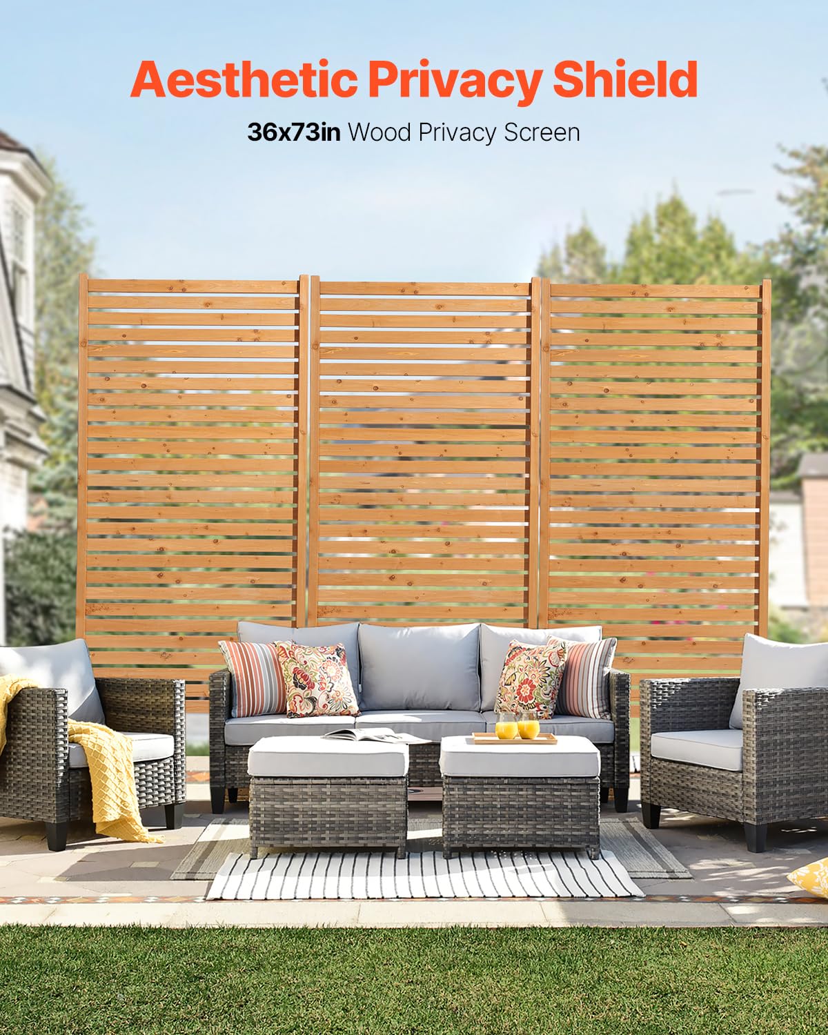 Wooden Privacy Screen 36" W x 73" H Z21236