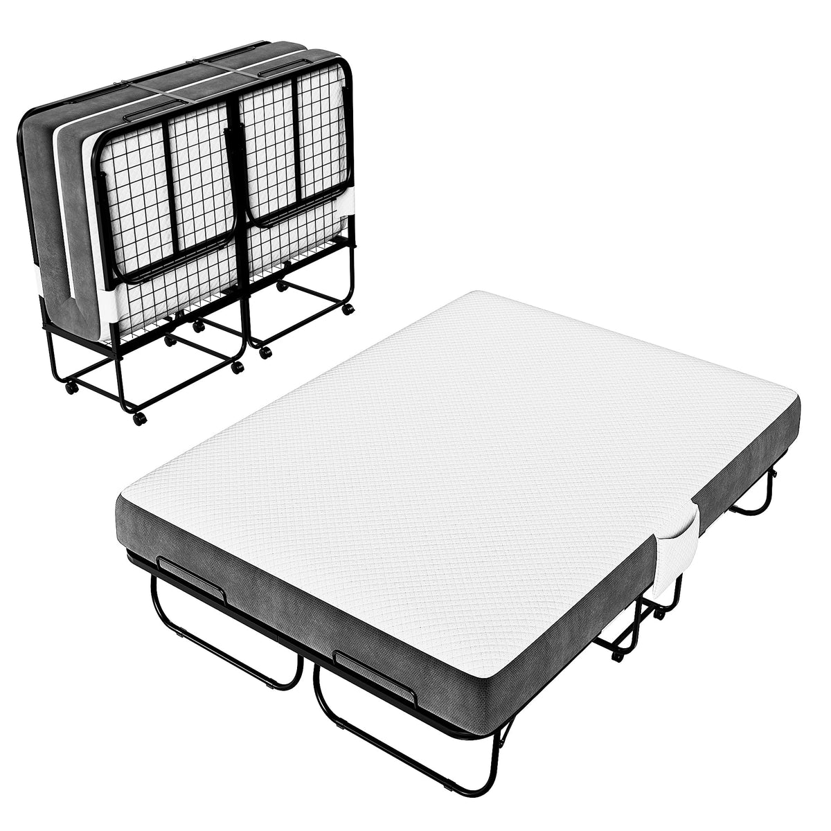 Full Size Folding Bed with Memory Foam Mattress U70221
