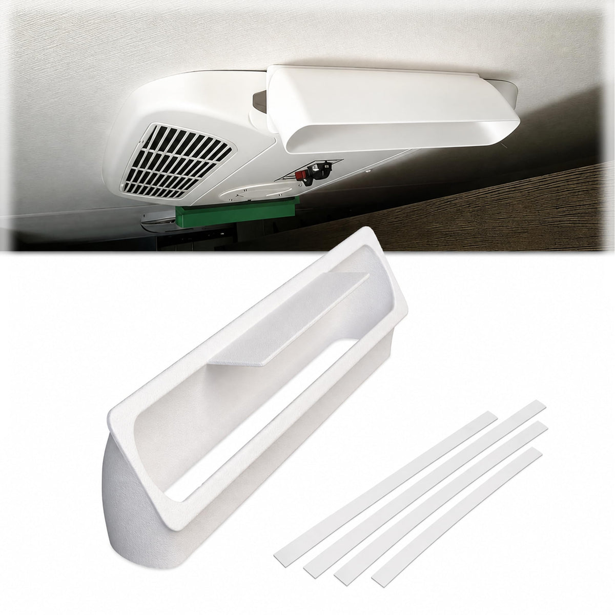 RV Rooftop AC Air Deflector White W31469
