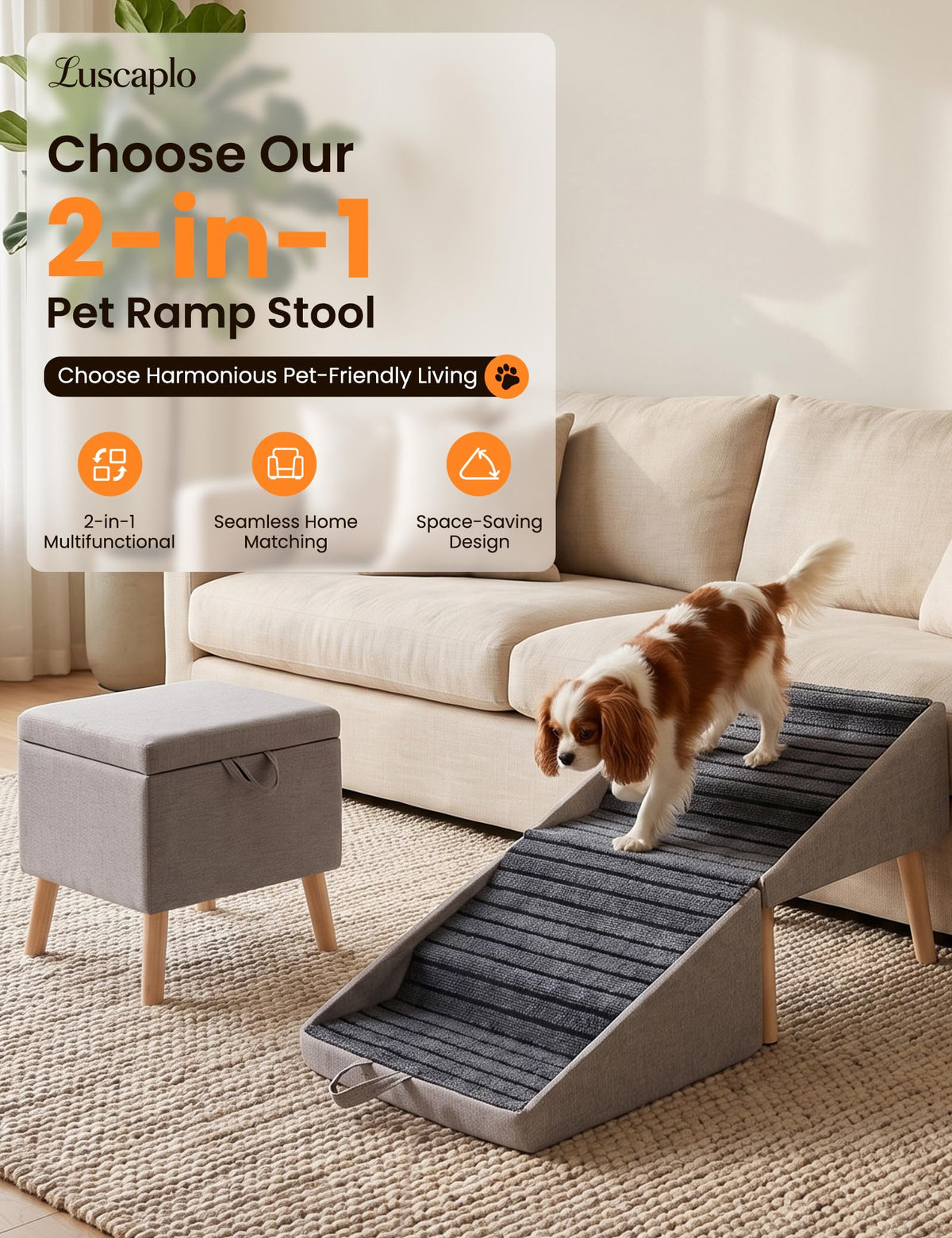 Dog Ramp and Pet Stairs 19" H D40927