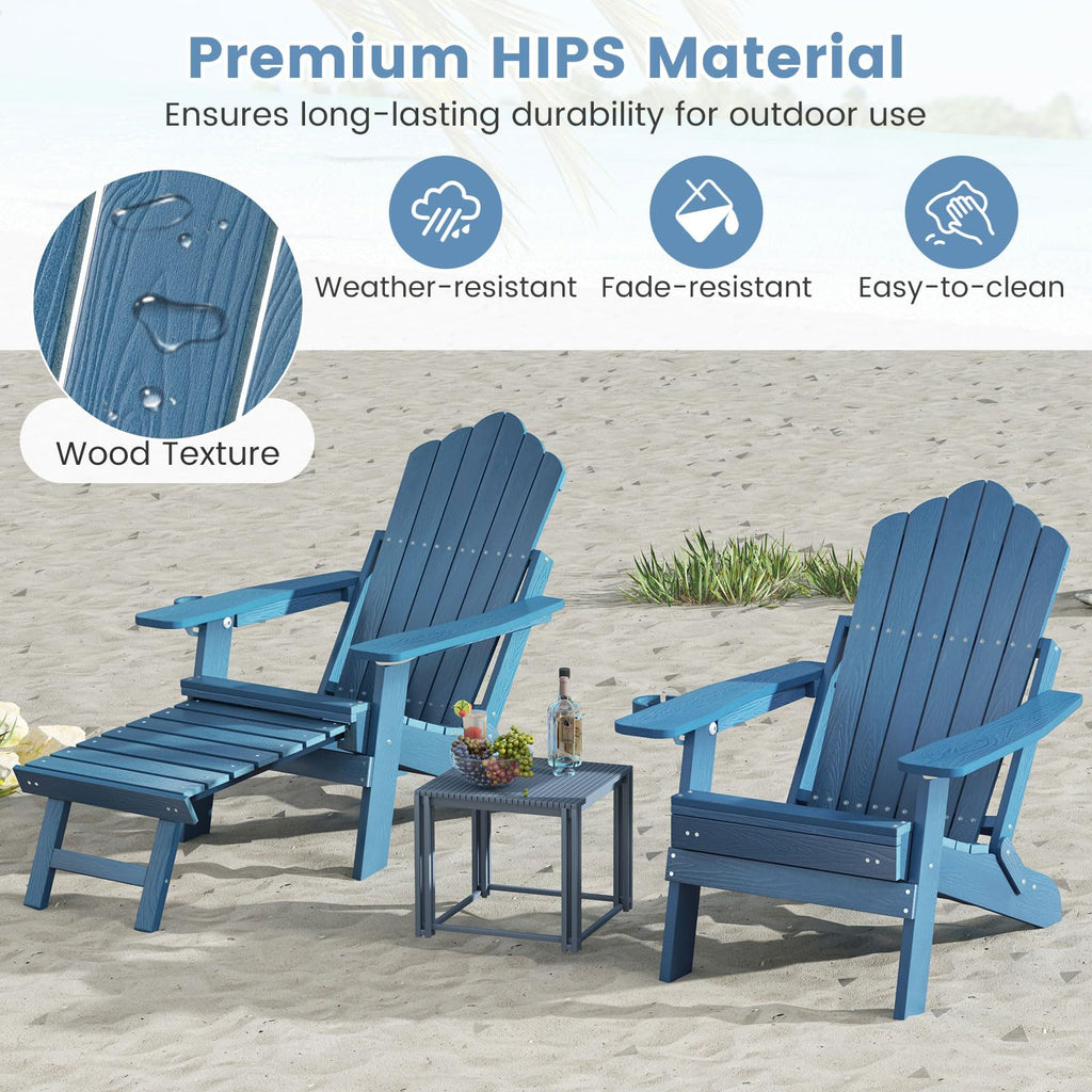Folding Adirondack Chair with Adjustable Backrest and Ottoman F5652