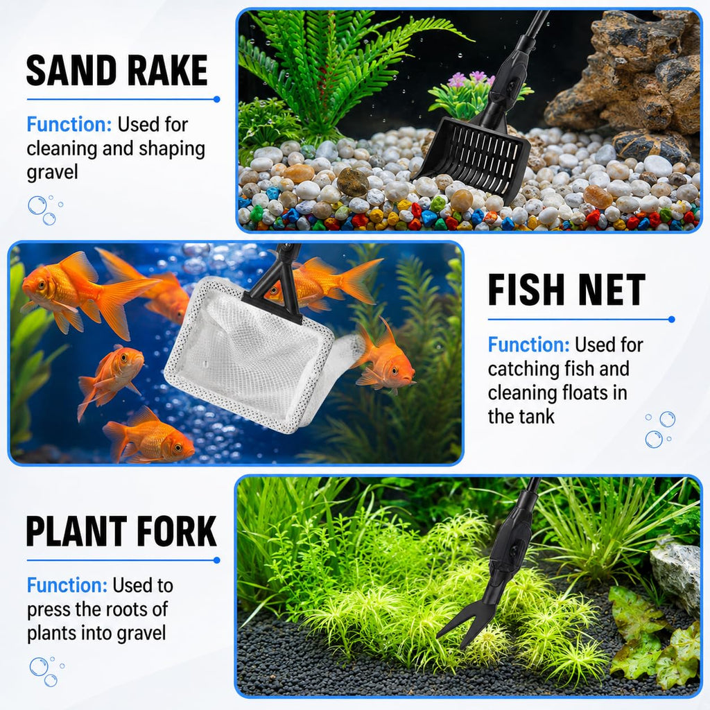 7 in 1 Aquarium Cleaning Kit with Adjustable Long Handle Z5600