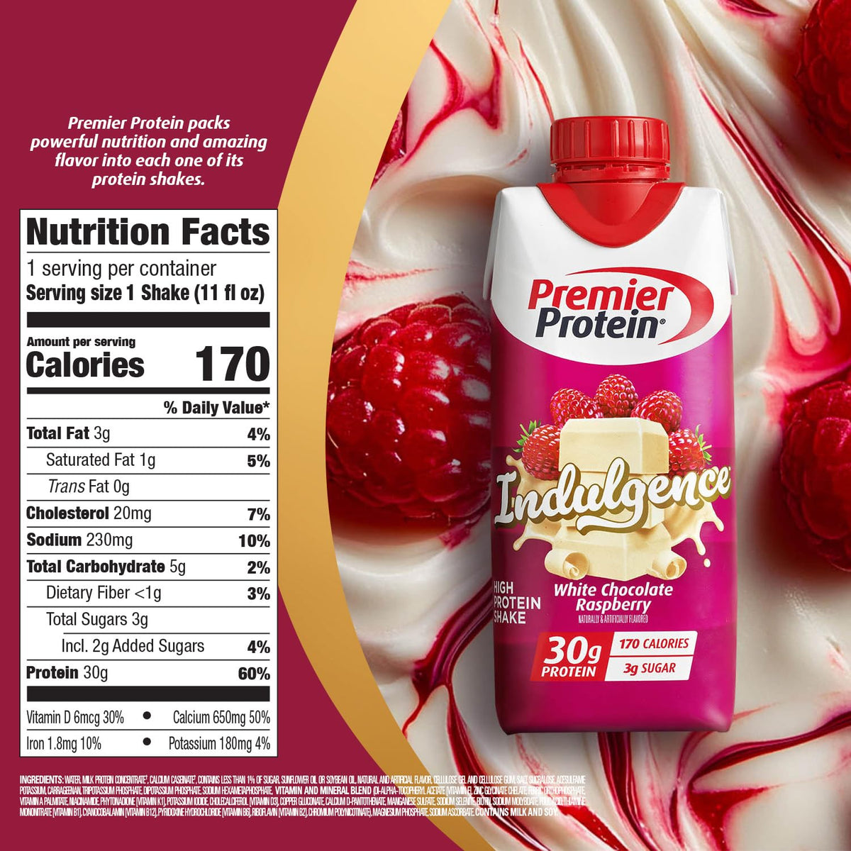 White Chocolate Raspberry Protein Shake 12 Pack J85311