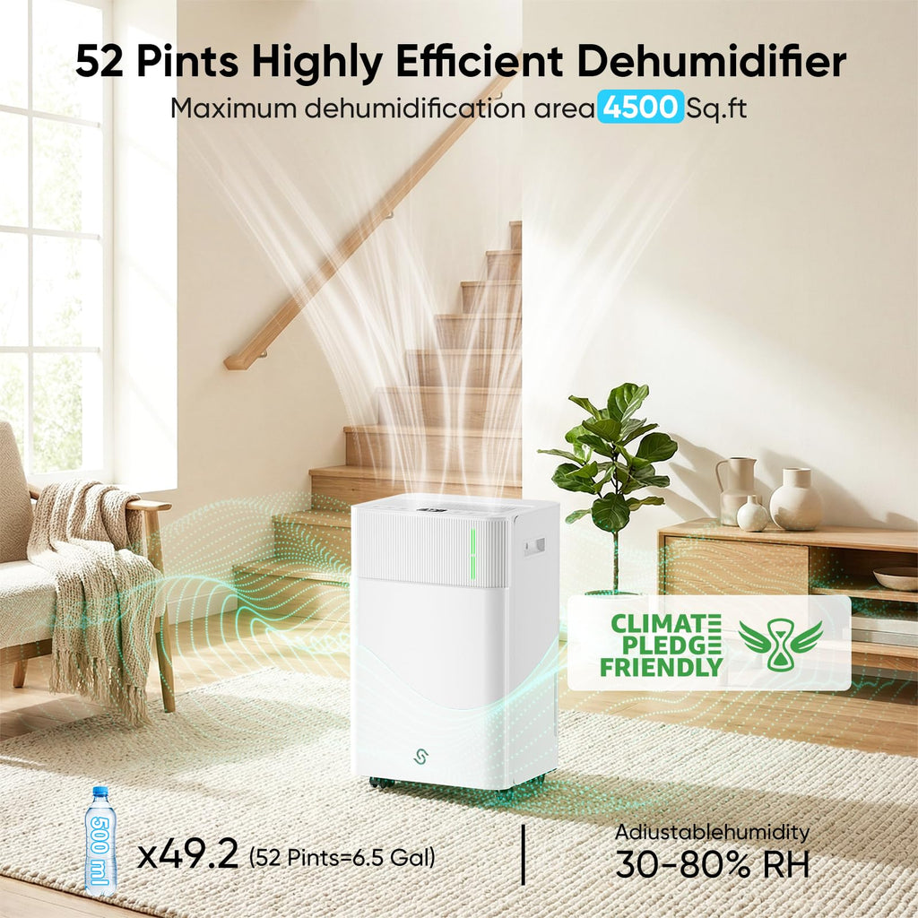 52-Pint 4,500 Sq Ft Dehumidifier with Drain Hose C470