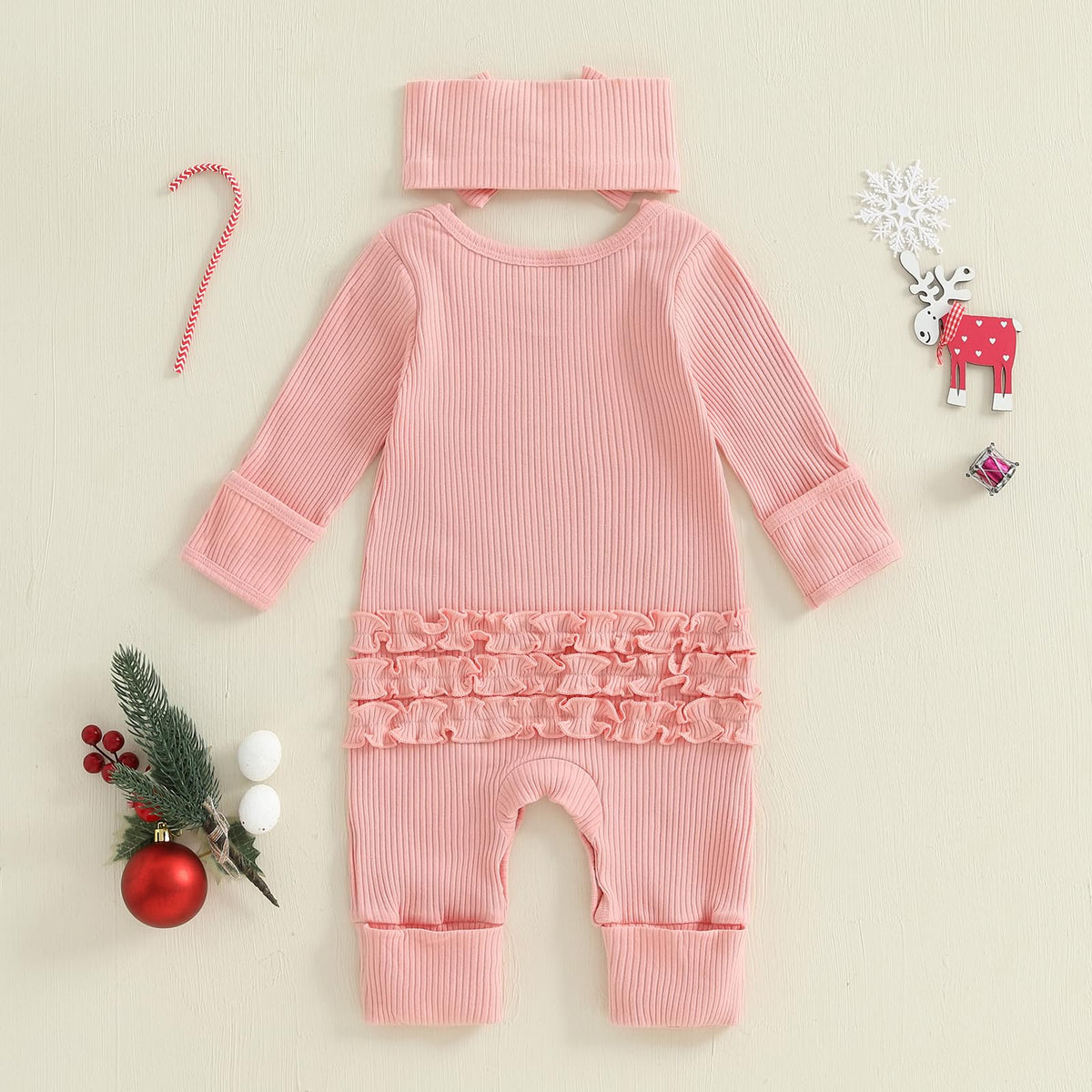 Christmas Tree Long Sleeve Romper Jumpsuit I591921