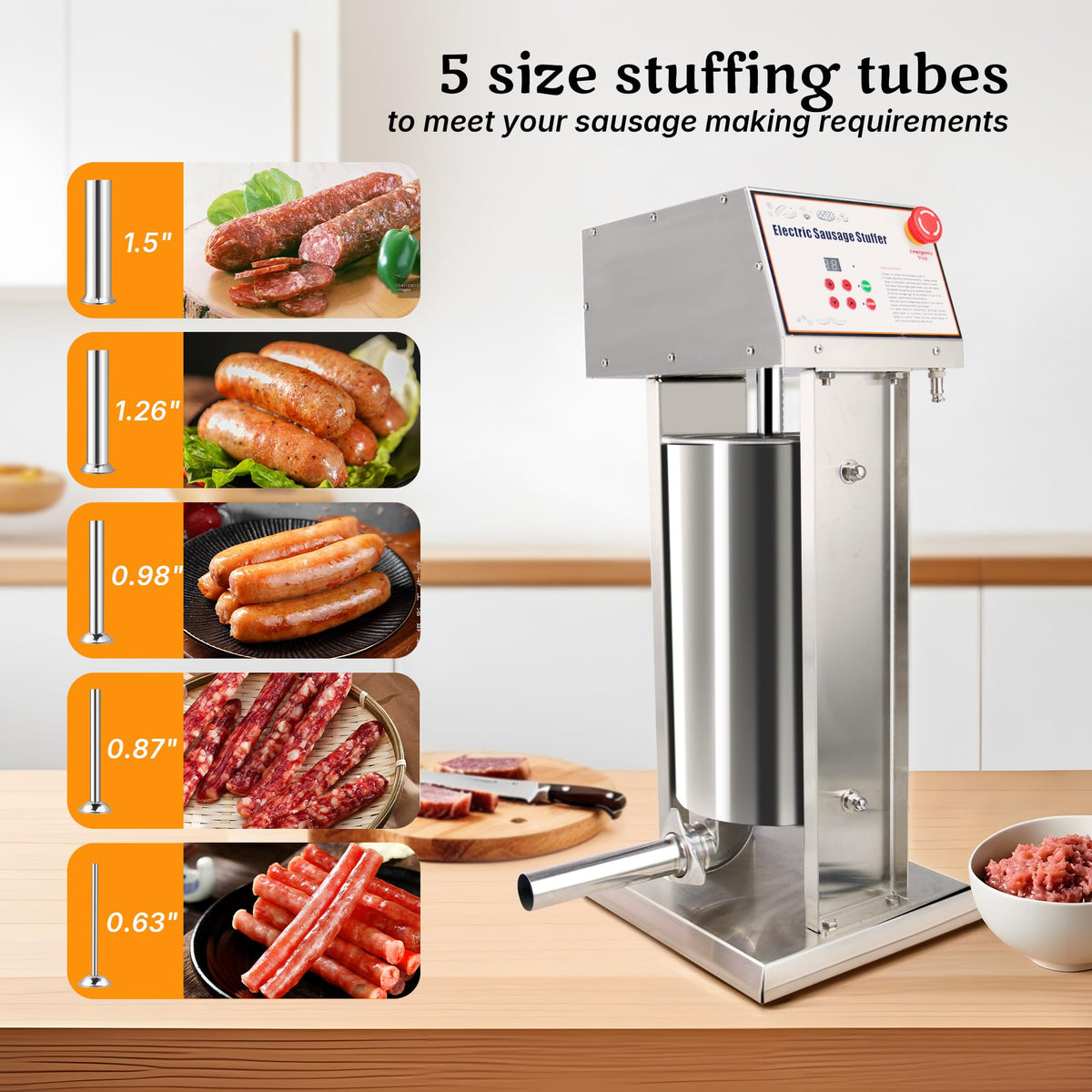 Stainless Steel Electric 15 Liter Sausage Stuffer K588