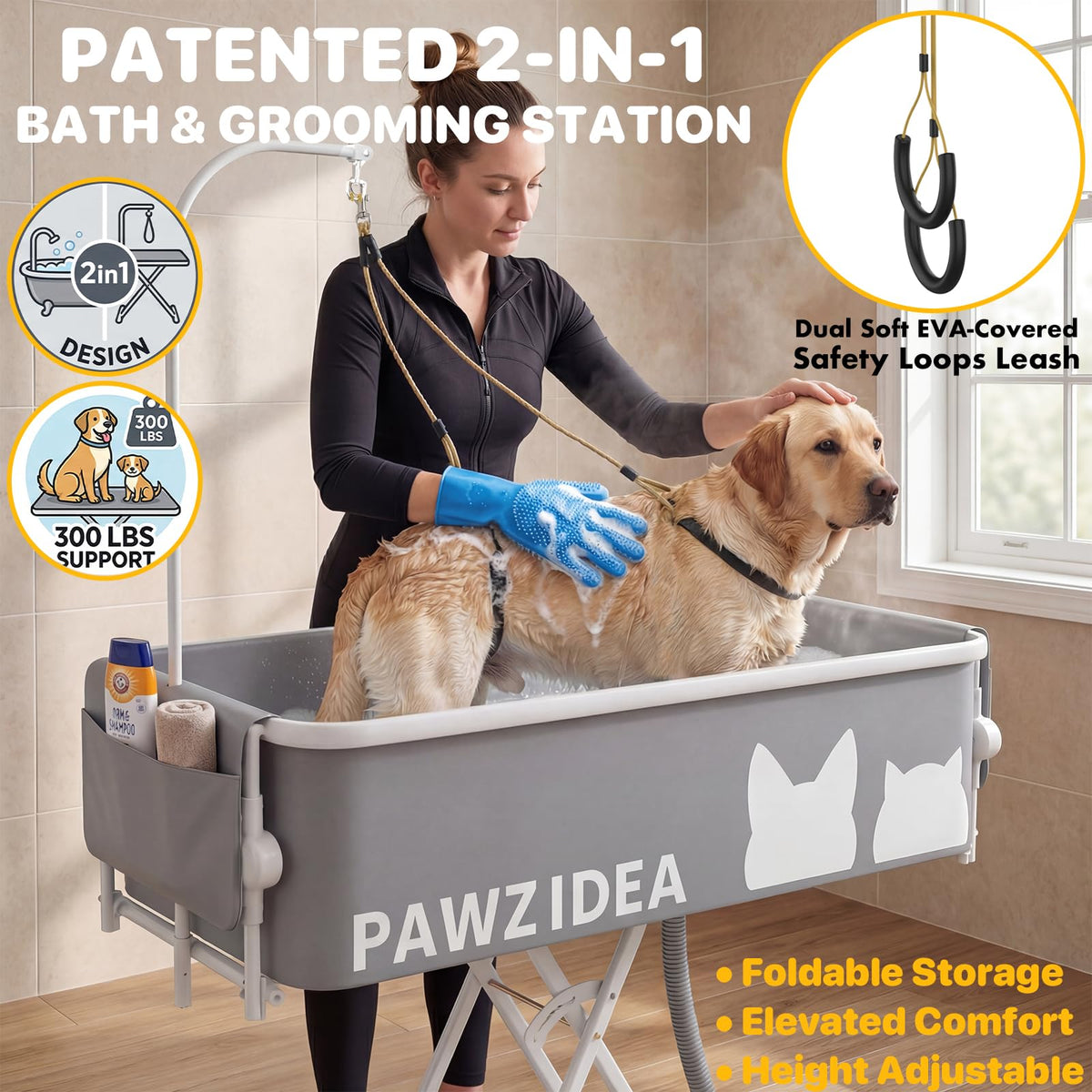 2-in-1 Dog Bathtub & Grooming Table R743386