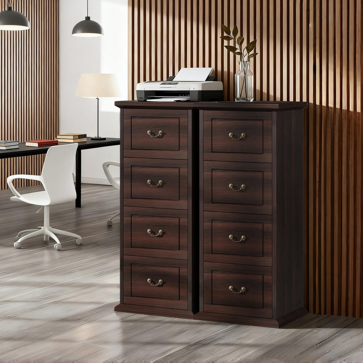 4 Drawer Dark Walnut File Cabinet N59920