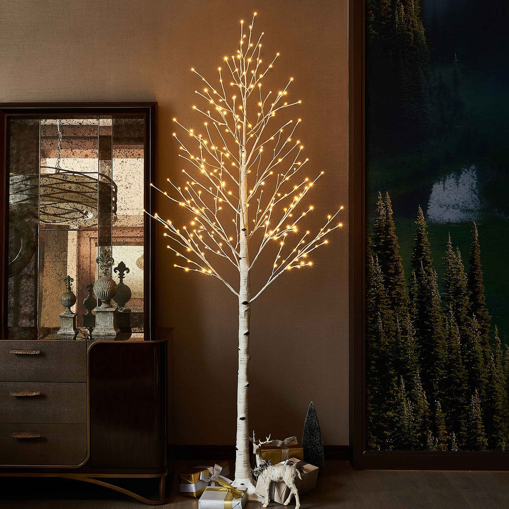 Lighted Birch Tree 8FT 240 Warm White Lights H99765