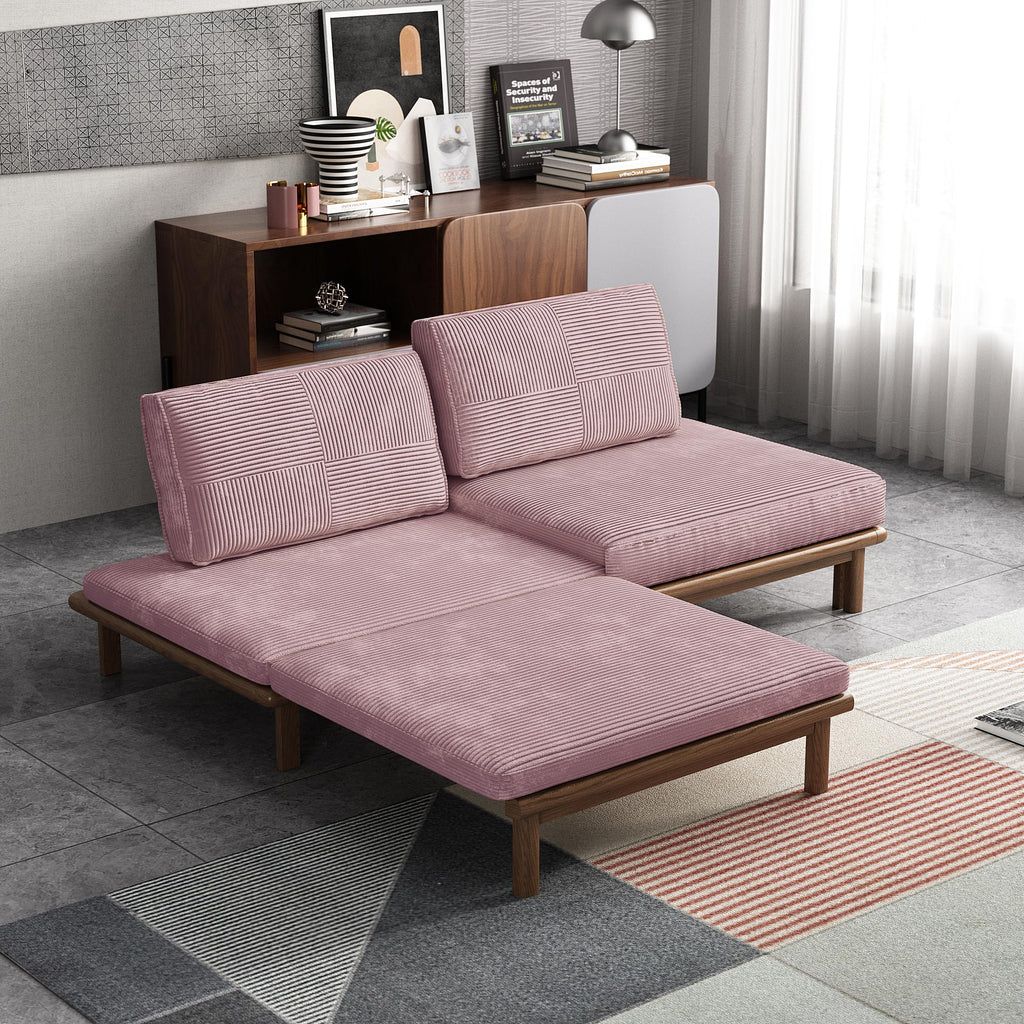 78.7" Pink Velvet Sofa Bed Y3251