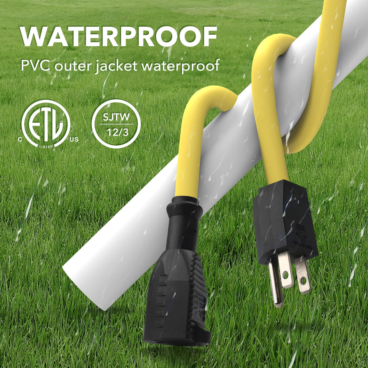3ft 12/3 SJTW Heavy Duty Outdoor Extension Cord B487