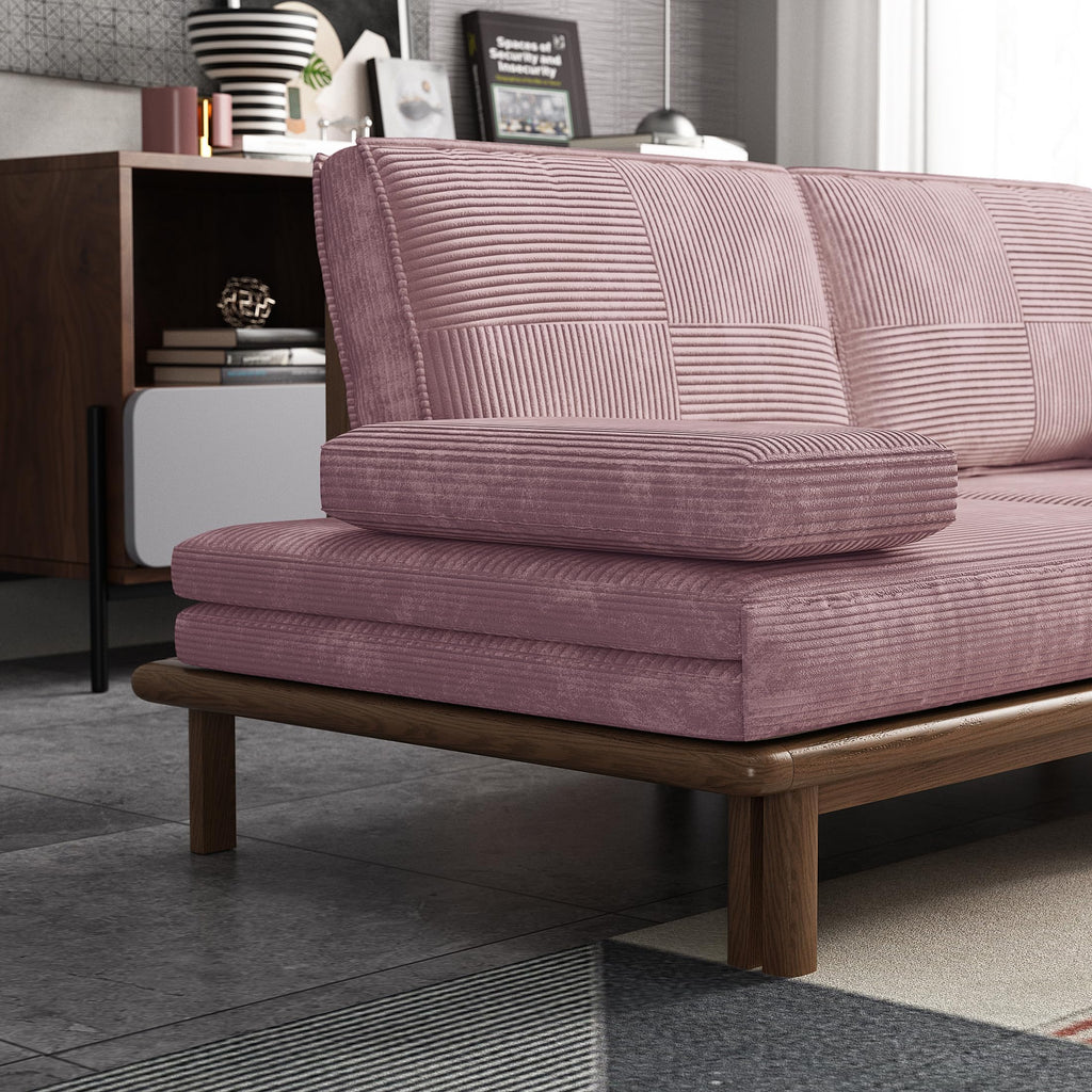 78.7" Pink Velvet Sofa Bed Y3251