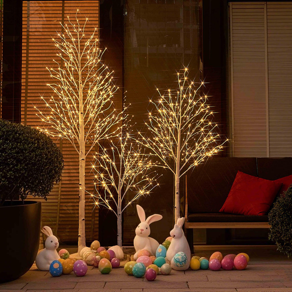Lighted Birch Tree 8FT 240 Warm White Lights H99765