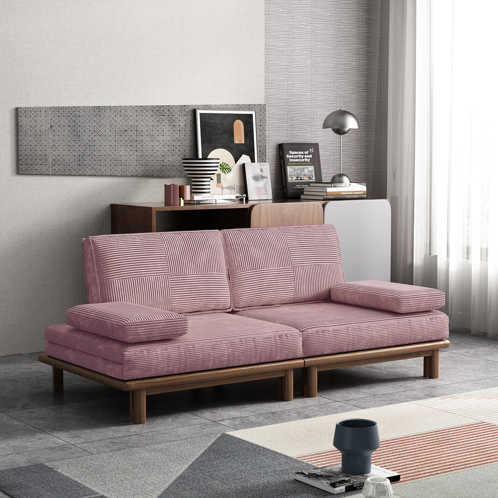 78.7" Pink Velvet Sofa Bed Y3251