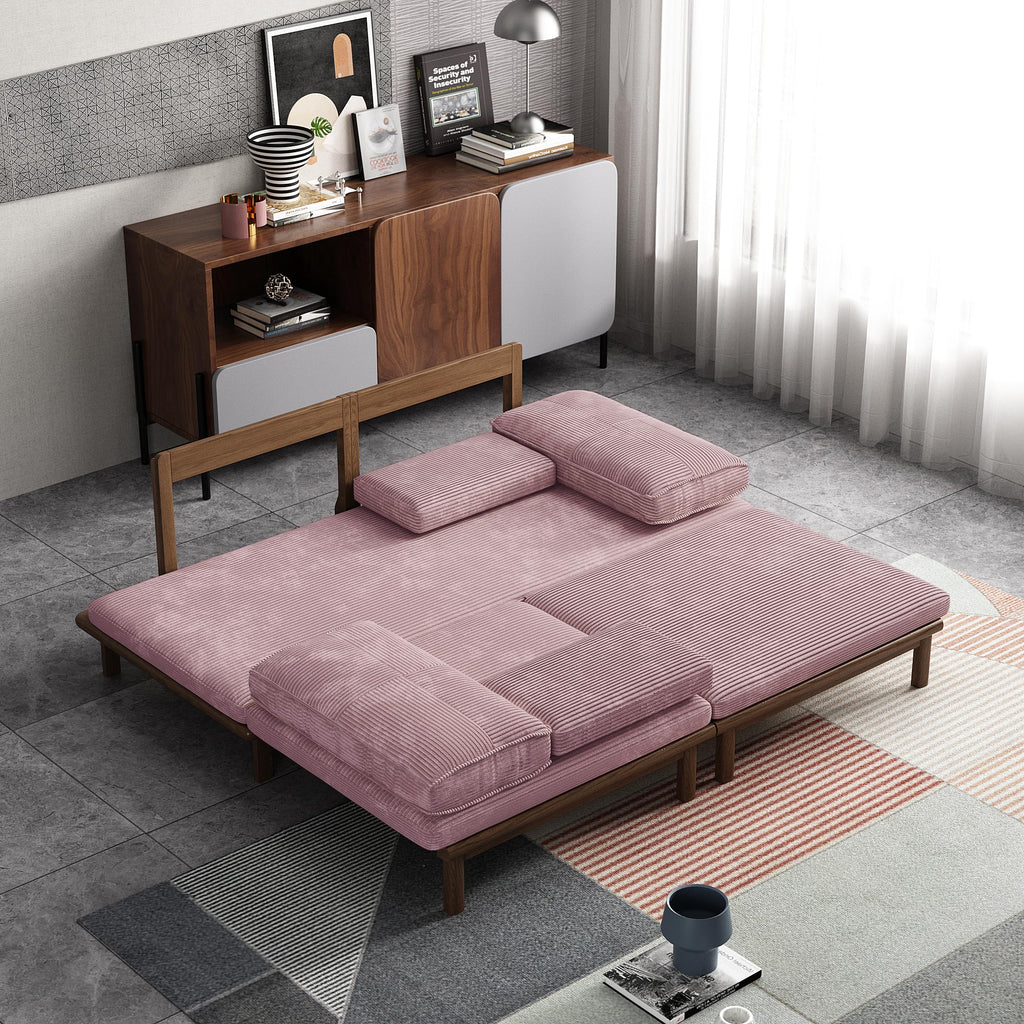 78.7" Pink Velvet Sofa Bed Y3251