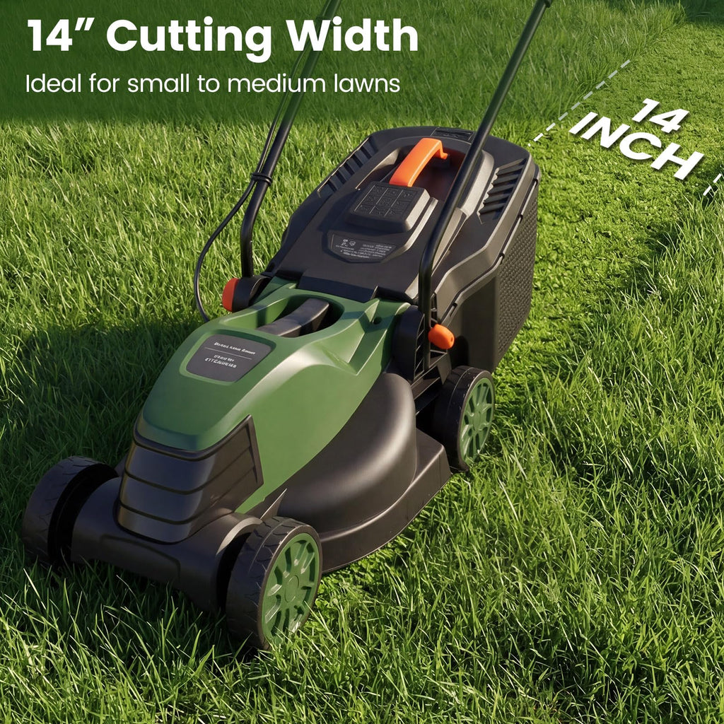 14" Corded Electric Push Lawn Mower with Grass Collection Box E21659